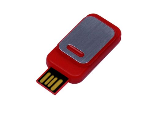 USB 2.0- флешка промо на 16 Гб прямоугольной формы, выдвижной ме 1