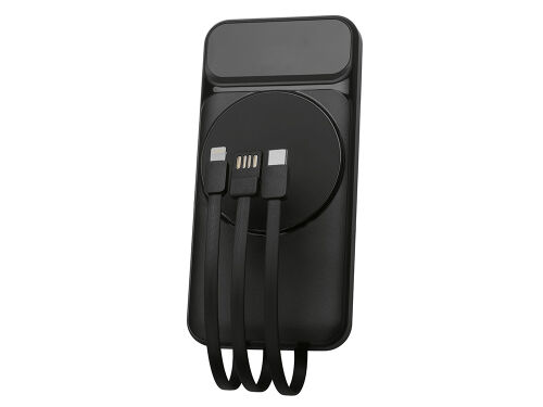 Магнитный беспроводной внешний аккумулятор со встроенными кабеля 4