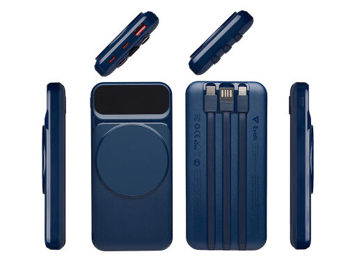 Магнитный беспроводной внешний аккумулятор со встроенными кабеля 2