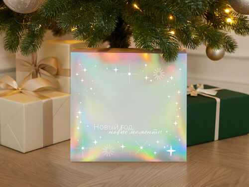 Подарочная коробка с голографическим шубером «Aurora», L 3