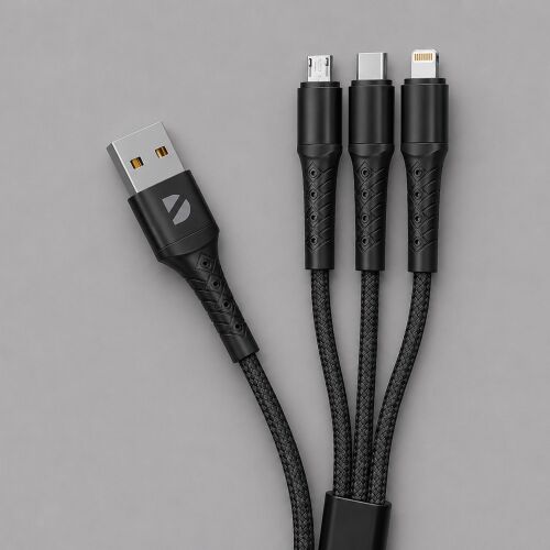 Дата-кабель Armor 3 в 1: micro USB, USB-C, Ligthning, 1.2м