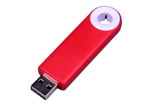 USB 2.0- флешка промо на 64 Гб прямоугольной формы, выдвижной ме 1