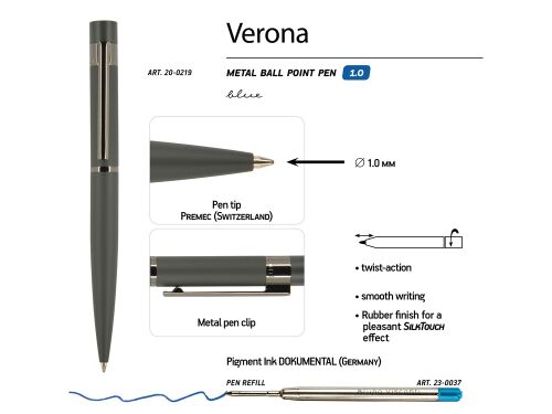 Ручка металлическая шариковая «Verona» 2