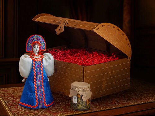 Подарочный набор: кукла фарфоровая, мёд с гецким орехом 1