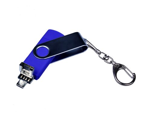 USB 2.0/micro USB/Type-C- флешка на 32 Гб c поворотным механизмо 3