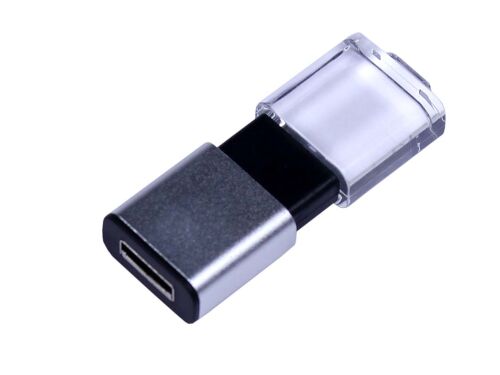 USB 2.0- флешка промо на 64 Гб прямоугольной формы, выдвижной ме 2