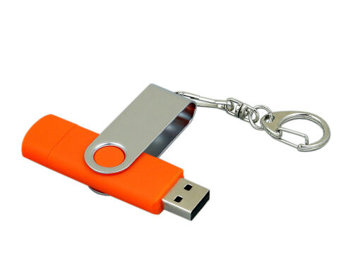 USB 2.0- флешка на 32 Гб с поворотным механизмом и дополнительны 3