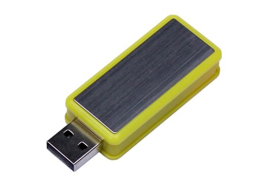 USB 3.0- флешка промо на 64 Гб прямоугольной формы, выдвижной ме 1