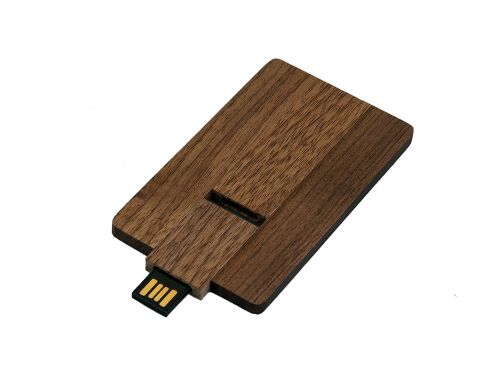 USB 2.0- флешка на 32 Гб в виде деревянной карточки с выдвижным  2