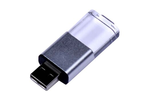 USB 2.0- флешка промо на 32 Гб прямоугольной формы, выдвижной ме 1