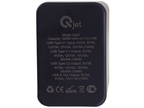 Внешний аккумулятор для ноутбуков «EpIQ», 100 Вт, 30000 mAh 1 Внешний аккумулятор для ноутбуков «EpIQ», 100 Вт, 30000 mAh 1