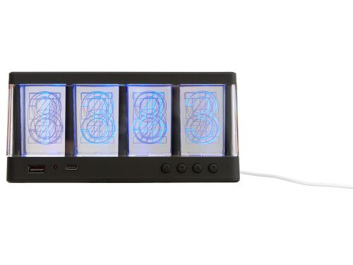 Часы с LED-подсветкой и беспроводной зарядкой «Cyber», 10 Вт 3 Часы с LED-подсветкой и беспроводной зарядкой «Cyber», 10 Вт 3