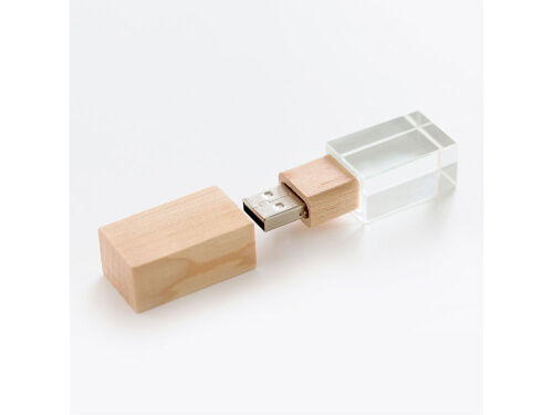 USB 2.0- флешка на 512 Мб кристалл дерево 2