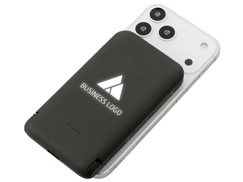 Беспроводной внешний аккумулятор с подсветкой лого и подставкой  6