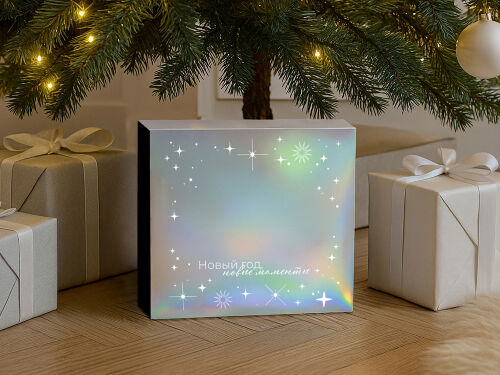 Подарочная коробка с голографическим шубером «Aurora», L 5