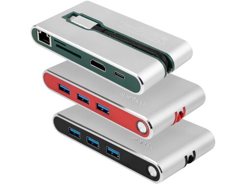 Хаб 8-в-1 Type-C «Hermes», USB 3.0 x 3, Type-C PD, HDMI, LAN, ка 4 Хаб 8-в-1 Type-C «Hermes», USB 3.0 x 3, Type-C PD, HDMI, LAN, ка 4