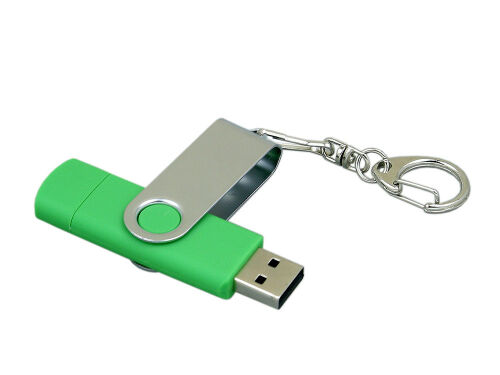 USB 2.0- флешка на 64 Гб с поворотным механизмом и дополнительны 3