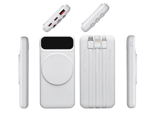 Магнитный беспроводной внешний аккумулятор со встроенными кабеля 2