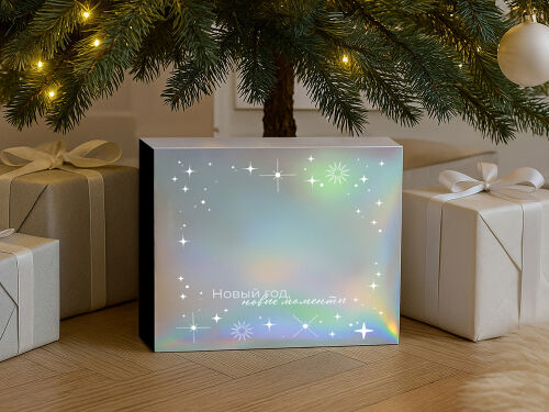 Подарочная коробка с голографическим шубером «Aurora», XL 5