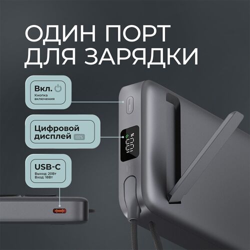 Внешний АКБ NRG MageSafe QI2 10000 мА-ч, 15Вт QI 4