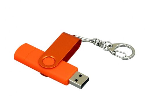 USB 2.0- флешка на 32 Гб с поворотным механизмом и дополнительны 3