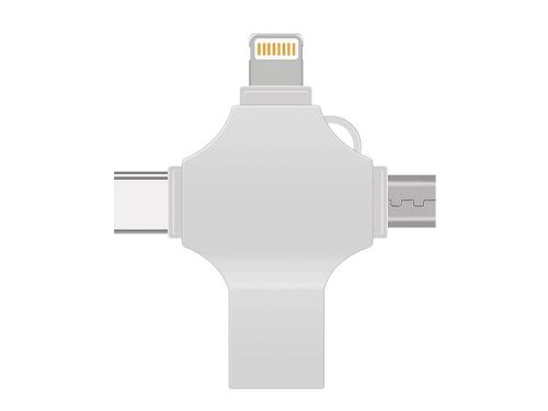 USB 3.0-флешка на 128 Гб 4-в-1 с разъемами Micro USB, Type-C и L 3
