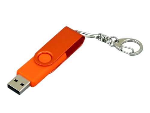 USB 2.0- флешка промо на 64 Гб с поворотным механизмом и однотон 2