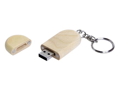 USB 2.0- флешка на 64 Гб овальной формы и колпачком с магнитом 2