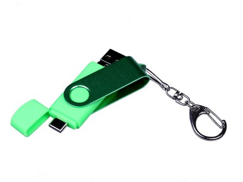 USB 2.0/micro USB/Type-С- флешка на 64 Гб 3-в-1 с поворотным мех 4