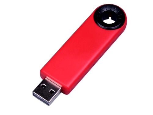 USB 2.0- флешка промо на 4 Гб прямоугольной формы, выдвижной мех 1