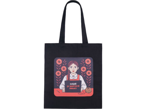 Сумка из хлопка «Carryme 140» с печатью DTF - цифровая вышивка