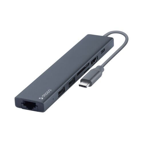 USB Type-C хаб 7-в-1, HDMI, Power Delivery, 2xUSB 3.0, RJ45, mic 2