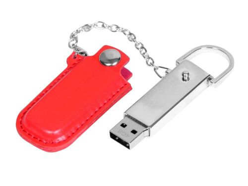 USB 2.0- флешка на 64 Гб в массивном корпусе с кожаным чехлом 2