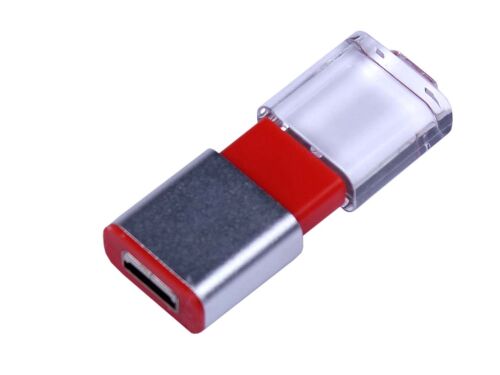 USB 2.0- флешка промо на 64 Гб прямоугольной формы, выдвижной ме 2