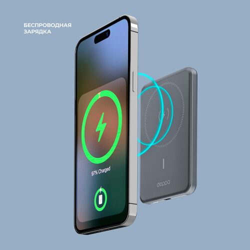 Внешний АКБ NRG MageSafe Alum 5000 мА-ч, 15Вт QI 4