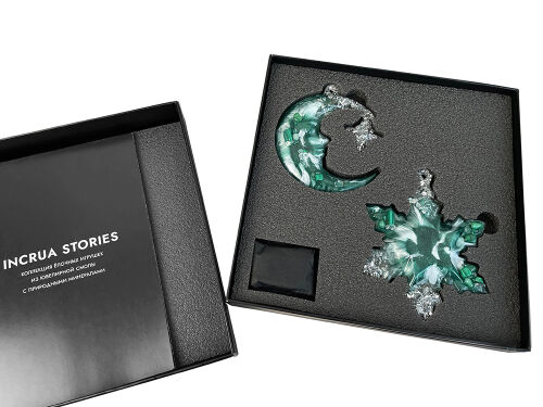 Набор елочных игрушек: Полумесяц, Снежинка 2