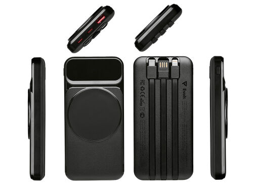 Магнитный беспроводной внешний аккумулятор со встроенными кабеля 2