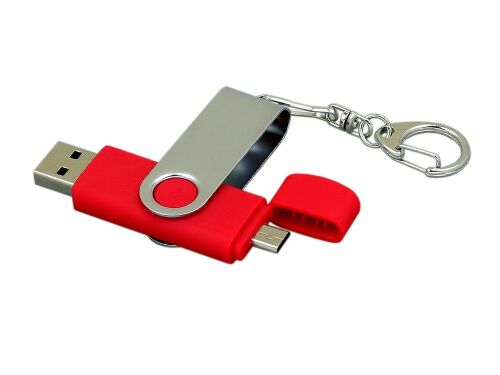 USB 2.0- флешка на 32 Гб с поворотным механизмом и дополнительны 2