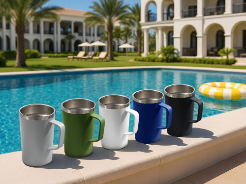 Стальная кружка с двойными стенками и порошковым покрытием «Tibe 6