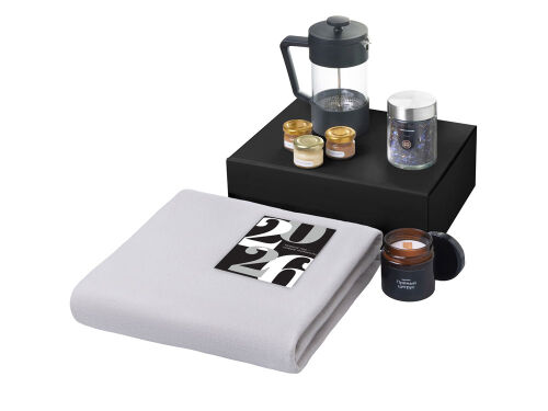 Подарочный набор «Re:Moments» с пледом, френчпрессом и медом 1