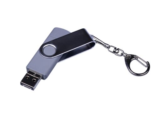 USB 2.0/micro USB/Type-C- флешка на 32 Гб c поворотным механизмо 2