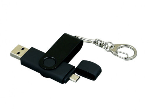 USB 2.0- флешка на 64 Гб с поворотным механизмом и дополнительны 2