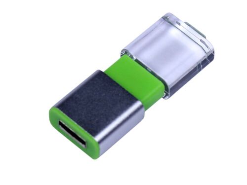 USB 2.0- флешка промо на 16 Гб прямоугольной формы, выдвижной ме 2