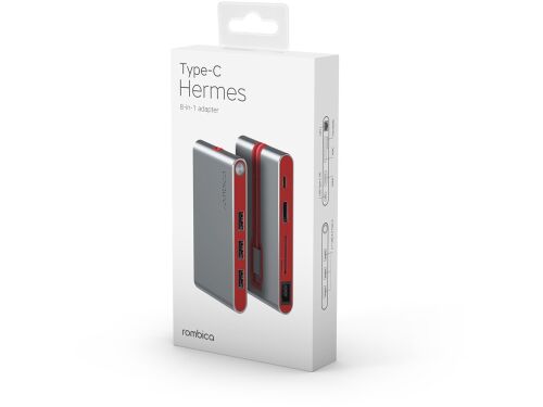 Хаб 8-в-1 Type-C «Hermes», USB 3.0 x 3, Type-C PD, HDMI, LAN, ка 5 Хаб 8-в-1 Type-C «Hermes», USB 3.0 x 3, Type-C PD, HDMI, LAN, ка 5