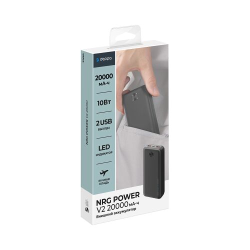 Внешний АКБ NRG Power V2 20000 мА-ч, 2A, 2xUSB 5