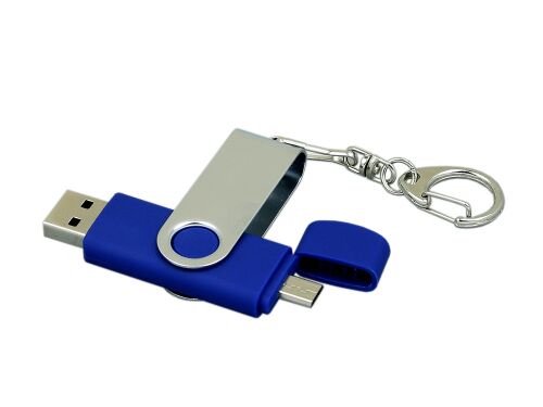 USB 2.0- флешка на 32 Гб с поворотным механизмом и дополнительны 2