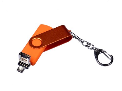 USB 2.0/micro USB/Type-С- флешка на 64 Гб 3-в-1 с поворотным мех 3