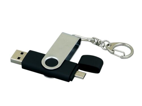 USB 2.0- флешка на 32 Гб с поворотным механизмом и дополнительны 2