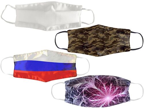 Маска для лица многоразовая с полноцветной запечаткой в крое, S 1 Маска для лица многоразовая с полноцветной запечаткой в крое, S 1