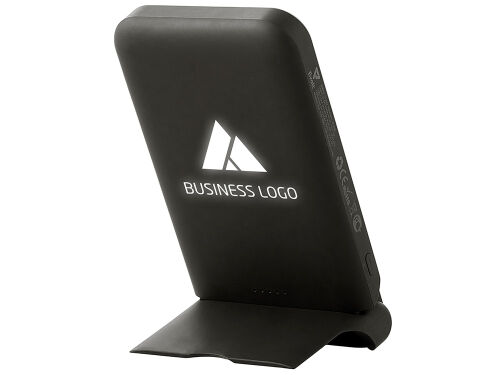Беспроводной внешний аккумулятор с подсветкой лого и подставкой  3